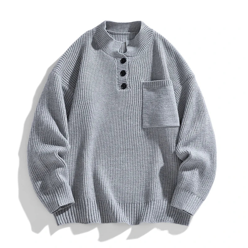 Mens Winter Sweater Wool Blend Regular Fit with Pockets