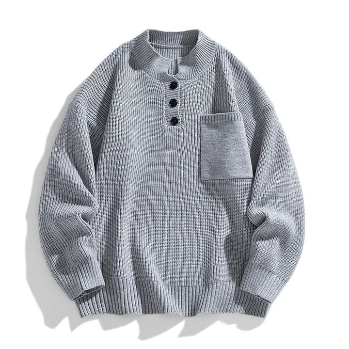 Mens Winter Sweater Wool Blend Regular Fit with Pockets