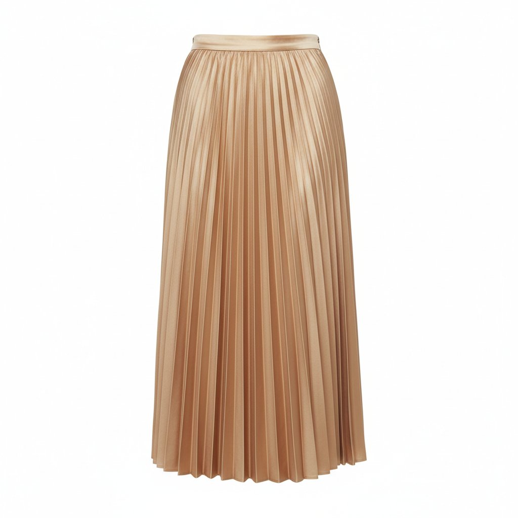 Womens Midi Skirt Satin Pleated Fit
