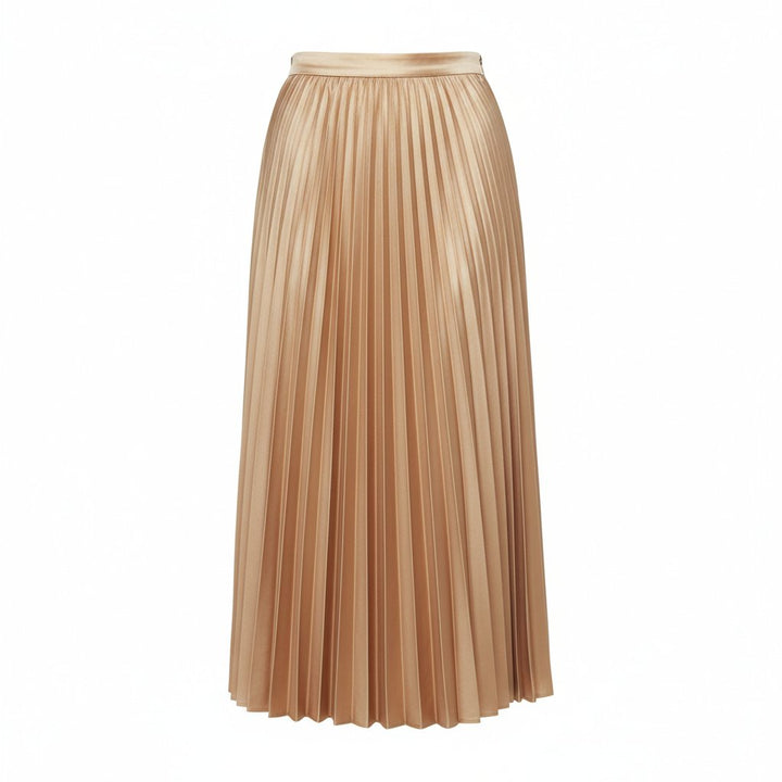 Womens Midi Skirt Satin Pleated Fit