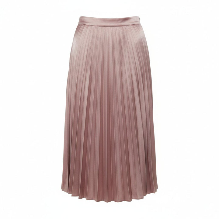 Womens Midi Skirt Satin Pleated Fit