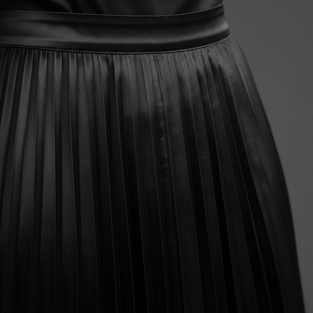 Womens Midi Skirt Satin Pleated Fit