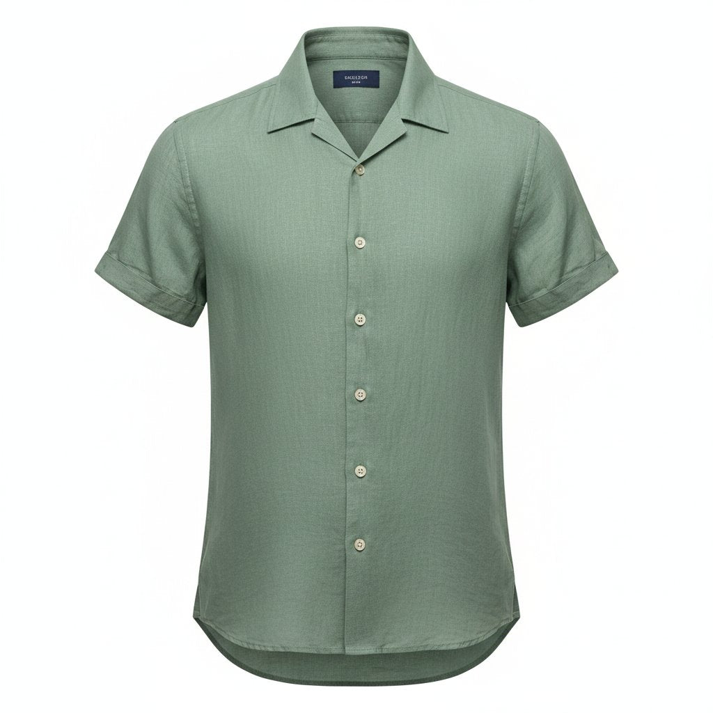 Mens Linen Shirt Classic Fit Summer