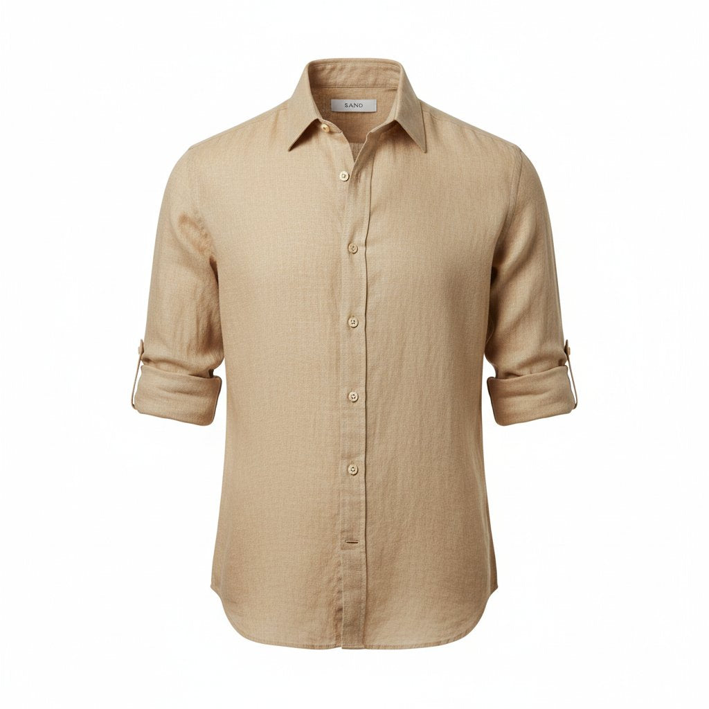 Mens Linen Shirt Classic Fit Summer