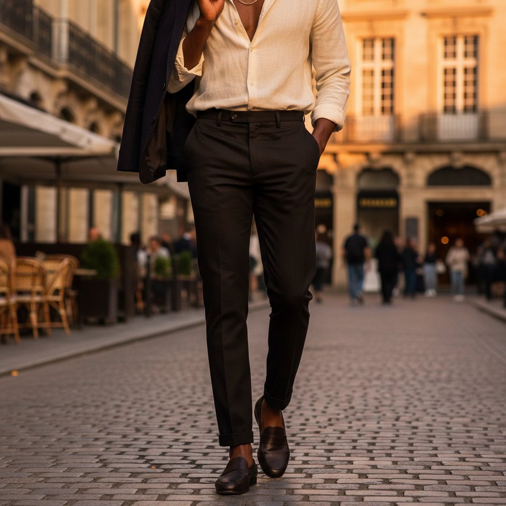 Mens Tailored Slim Fit Trousers