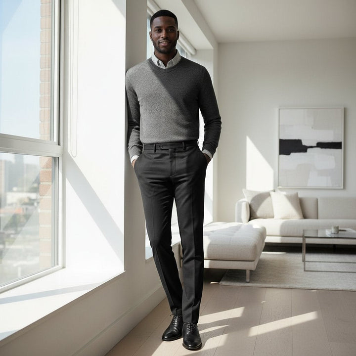 Mens Tailored Slim Fit Trousers