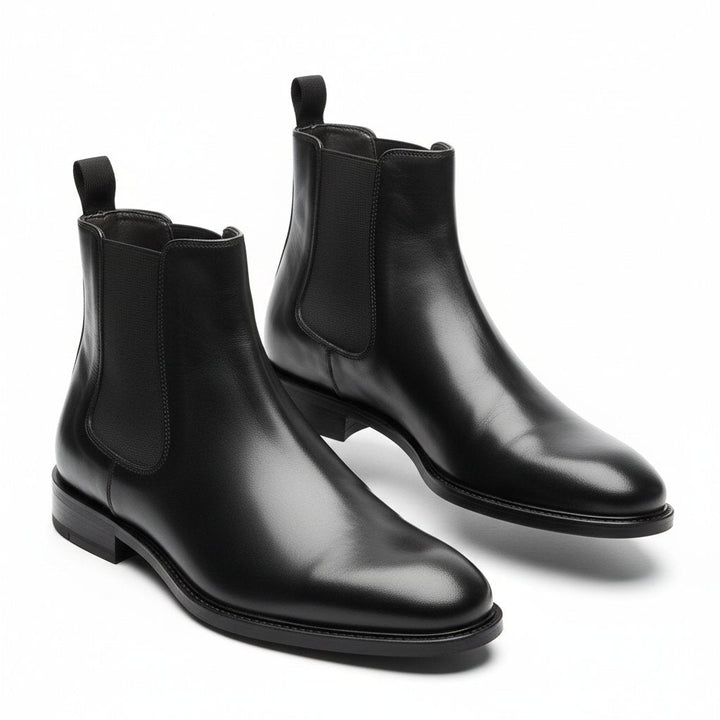Mens Leather Chelsea Ankle Boots Slip-On Style - BritishMode