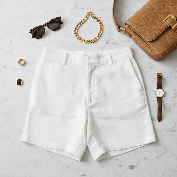 Mens Linen Tailored Summer Shorts