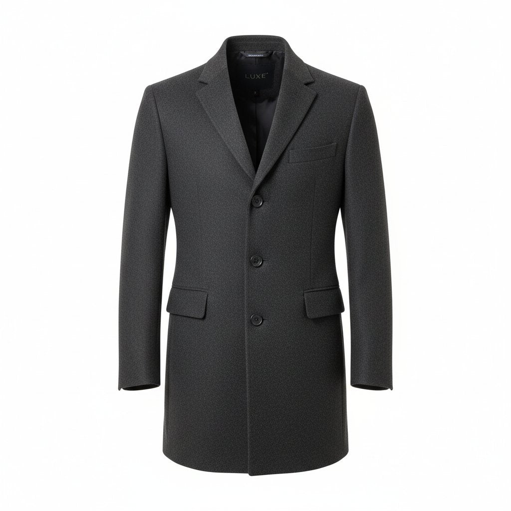 Mens Wool Overcoat Fitted Style
