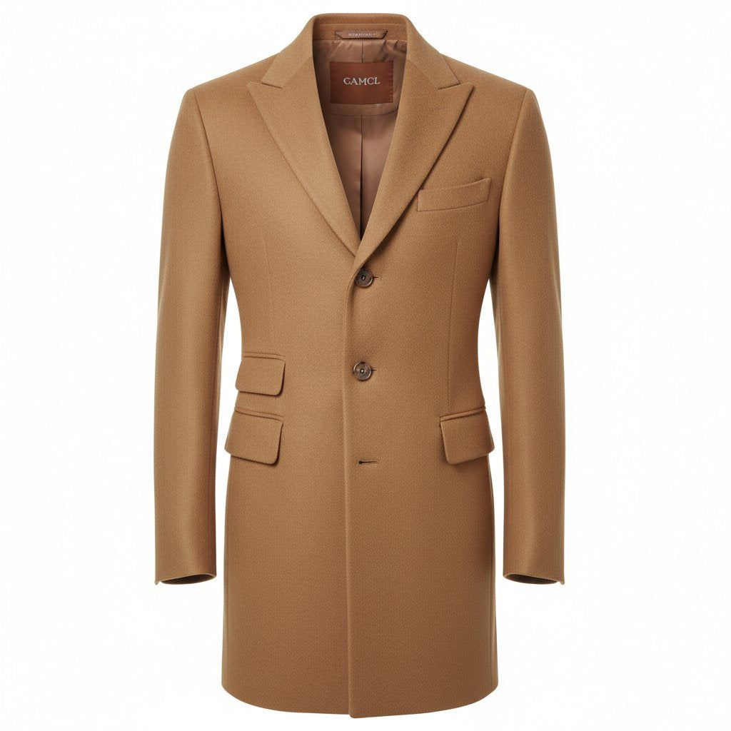 Mens Wool Overcoat Fitted Style