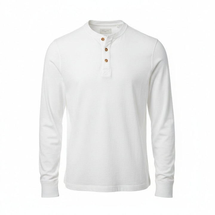 Mens Henley Shirt Cotton Long Sleeve - BritishMode