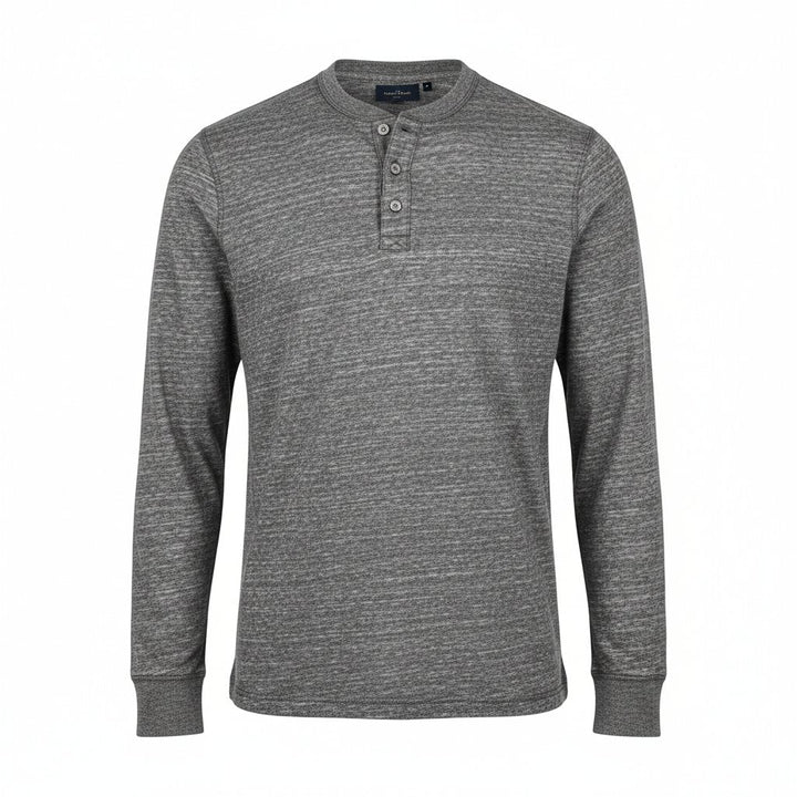 Mens Henley Shirt Cotton Long Sleeve