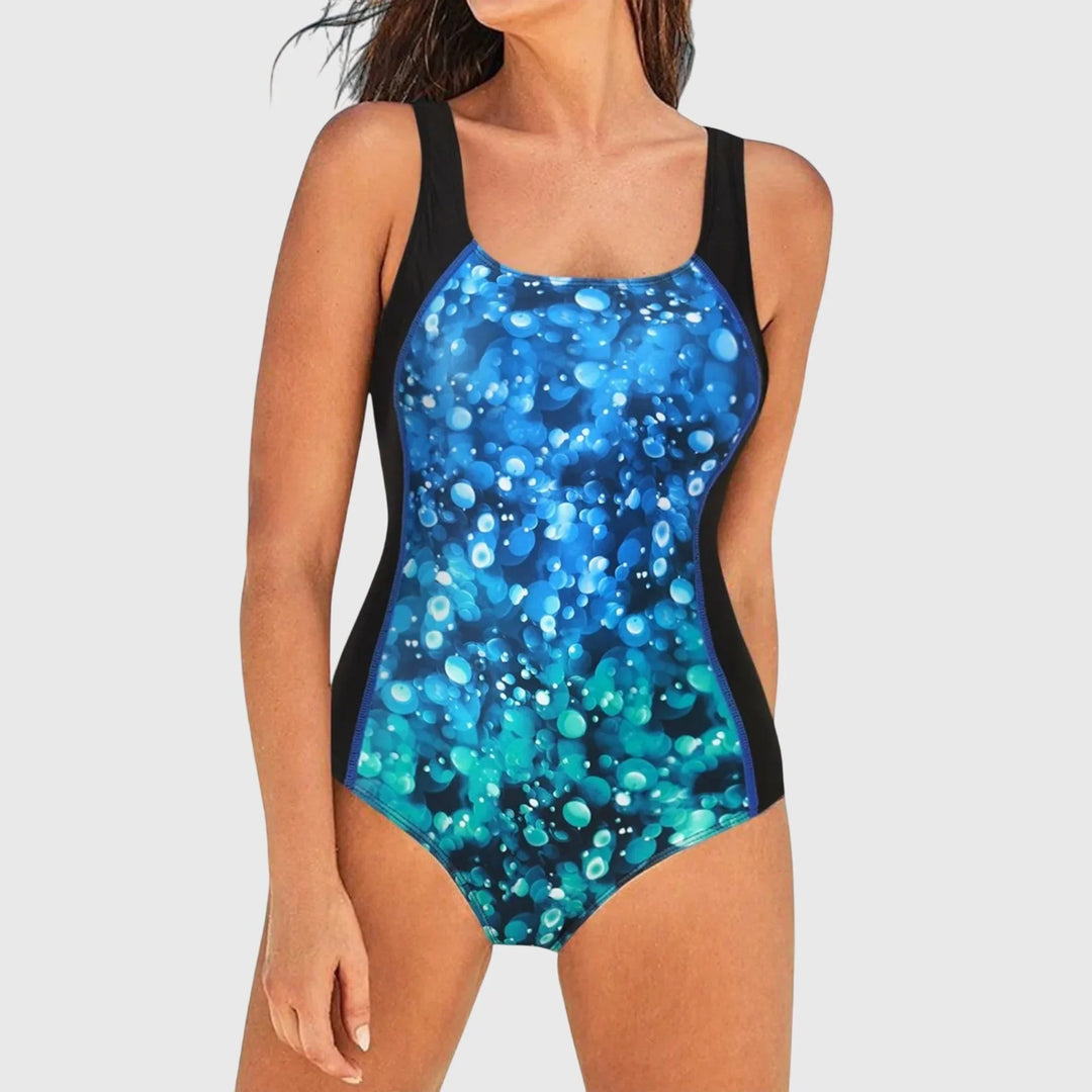 Womens Swimsuit Square Neck Patterned Design