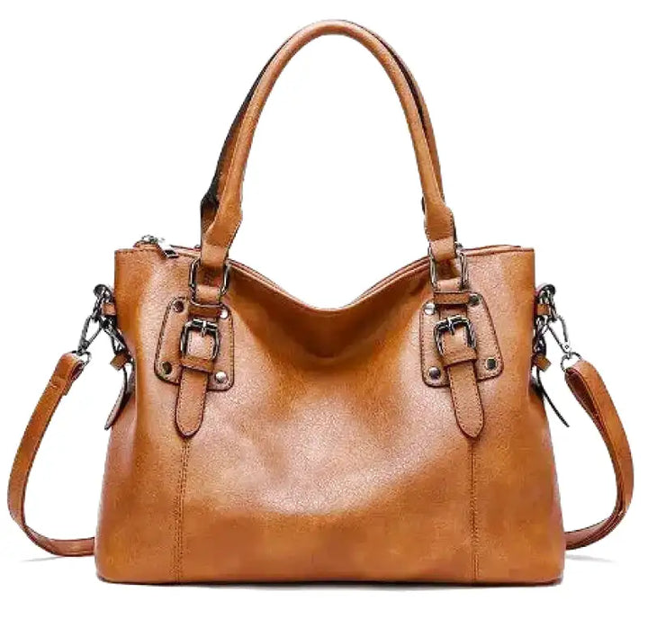 Womens Leather Handbag Large Capacity Vintage Shoulder Strap
