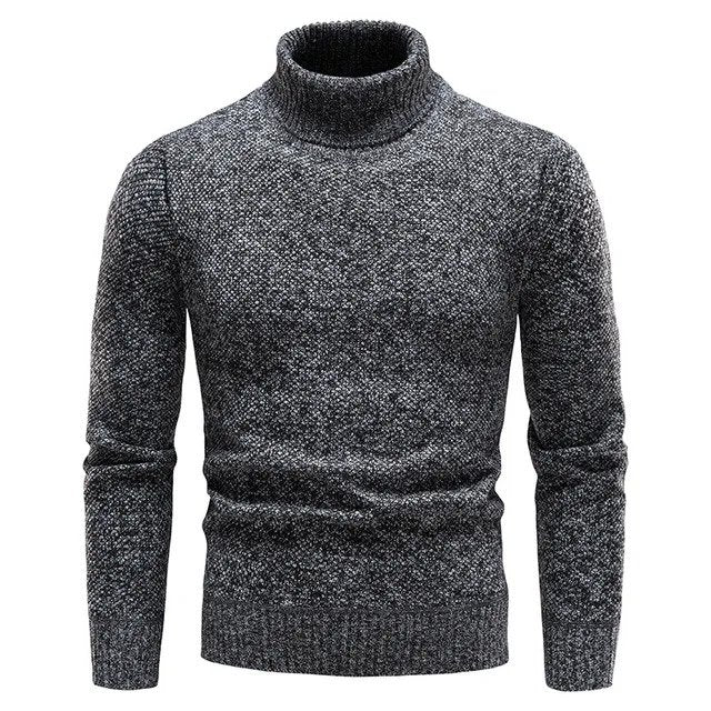 Mens Turtleneck Sweater Wool Blend Classic Fit