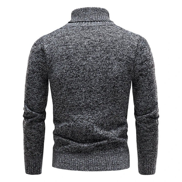 Mens Slim Fit Turtleneck Sweater Heathered Knit