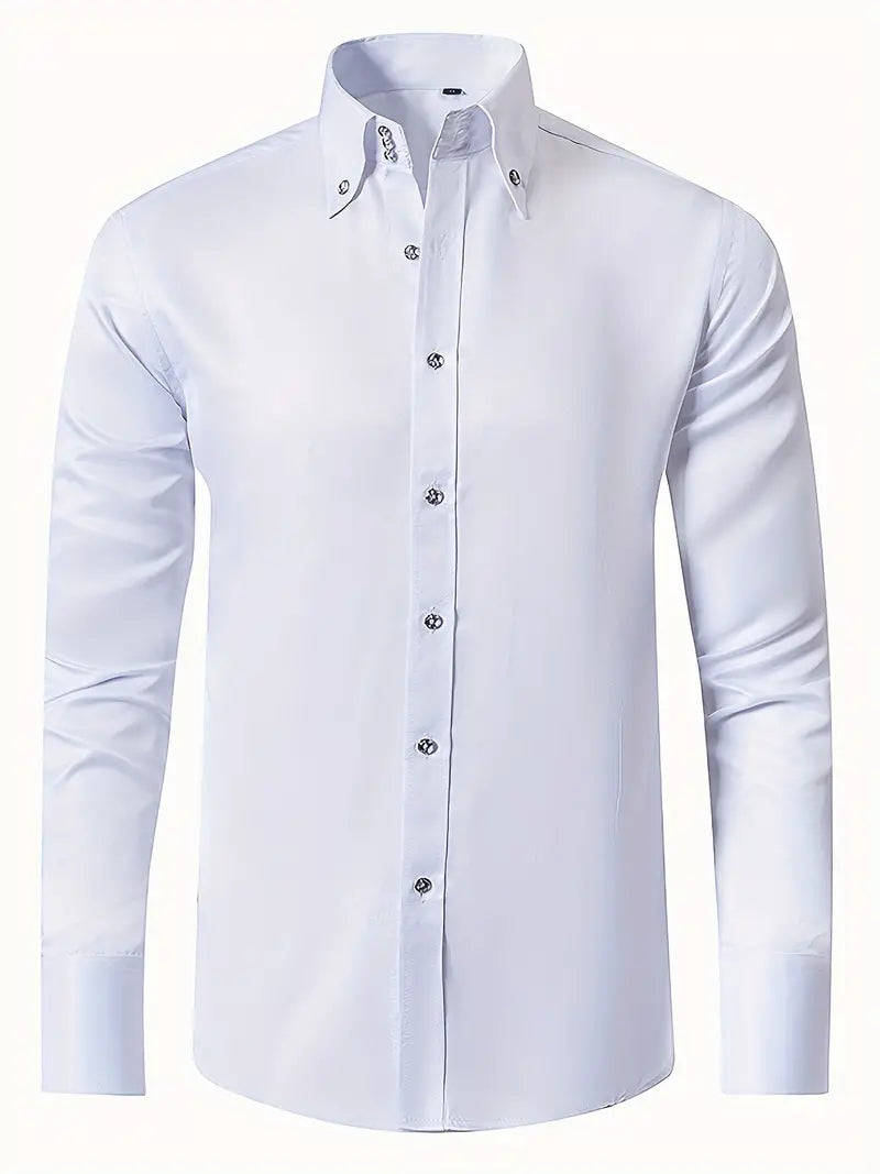 Mens Dress Shirt Cotton Button-Front Classic Fit