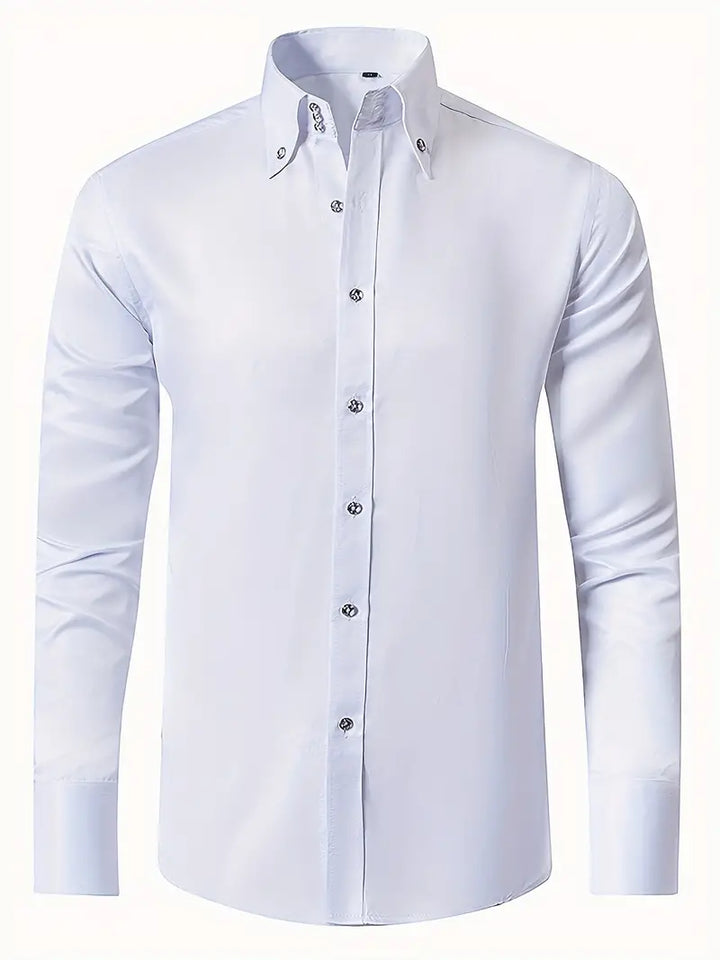 Mens Dress Shirt Cotton Button-Front Classic Fit