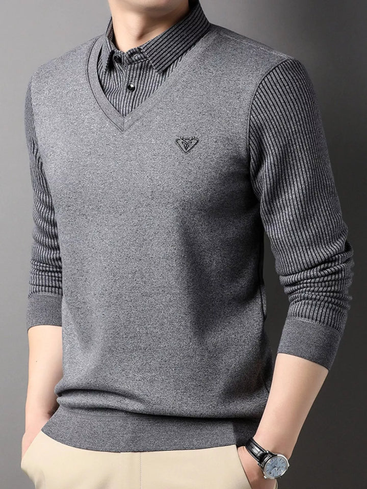 Mens Crew Neck Sweater Soft Knit Relaxed Fit