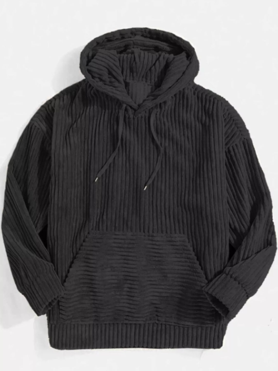 Mens Corduroy Hooded Jacket Relaxed Fit Large Size