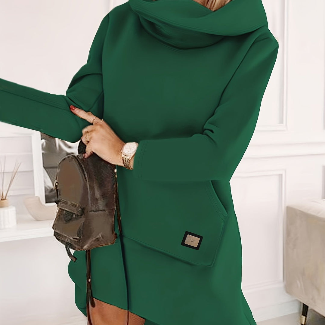 Womens Sweatshirt Dress Classic Crew Neck