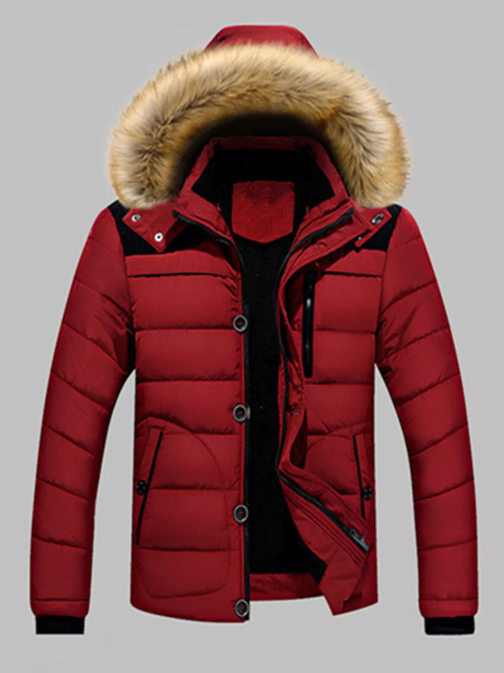Mens Puffer Coat Faux Fur Thick Warm Fit - BritishMode