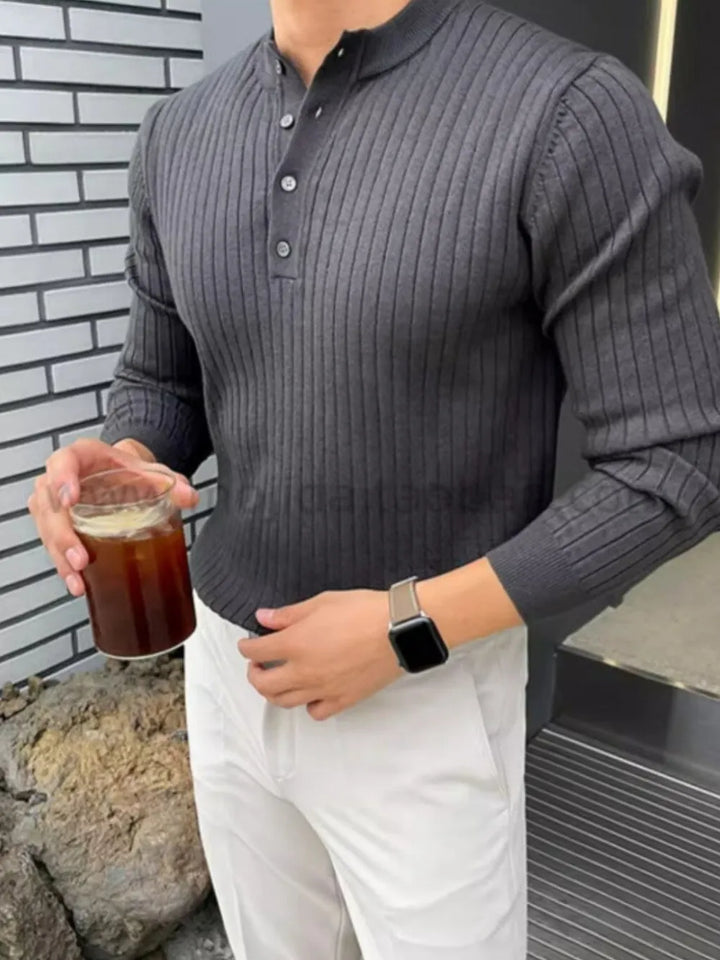 Mens Sweater Textured Knit Crew Neck Long Sleeve