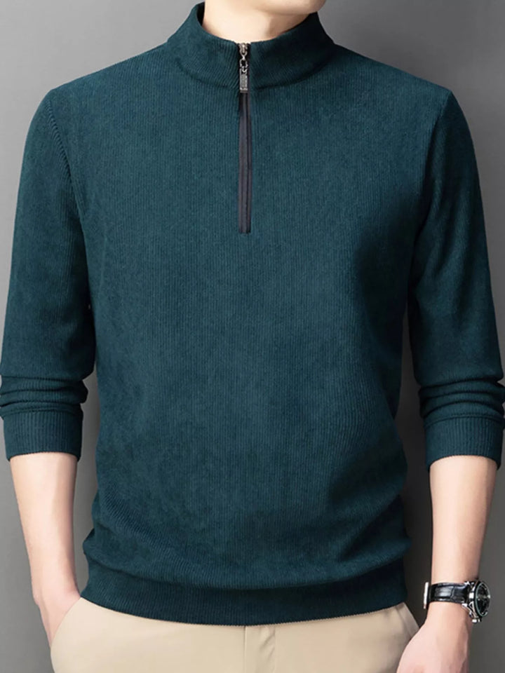 Mens Big and Tall Corduroy Zipper Sweatshirt Relaxed Fit