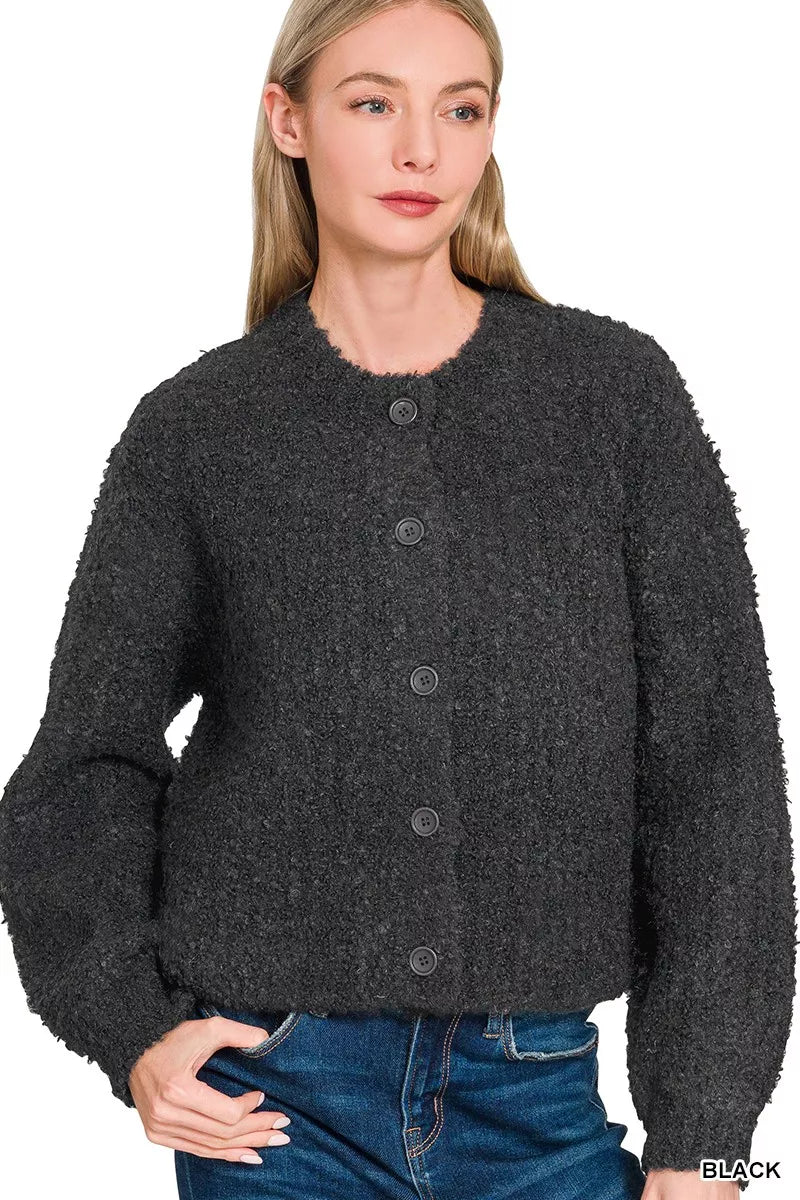 Womens Wool Cardigan Sweater Button Front Classic Fit - BritishMode