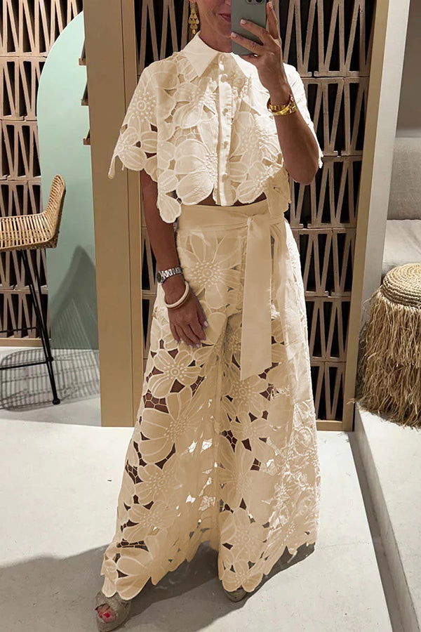 Womens Two-Piece Outfit with Delicate Lace - BritishMode