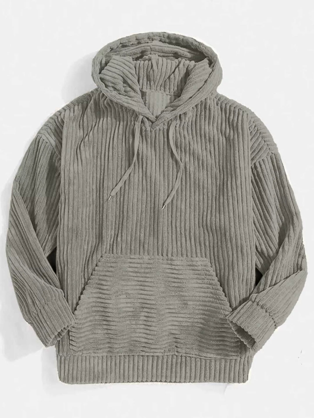 Mens Corduroy Hooded Jacket Relaxed Fit Large Size