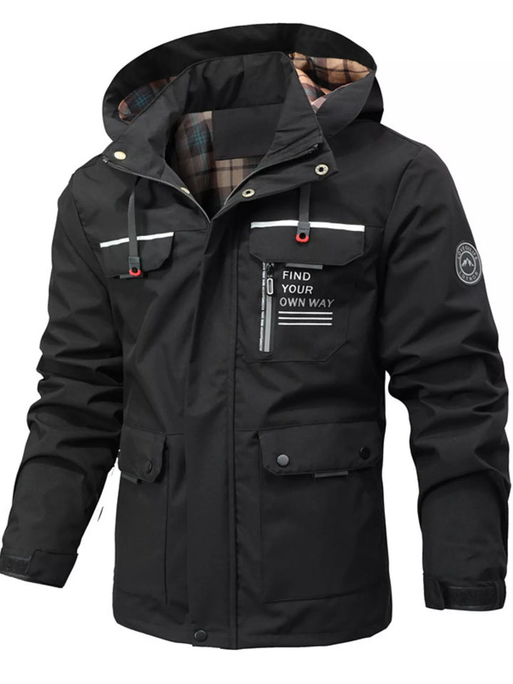 Unisex Waterproof Hooded Parka Jacket Large Size
