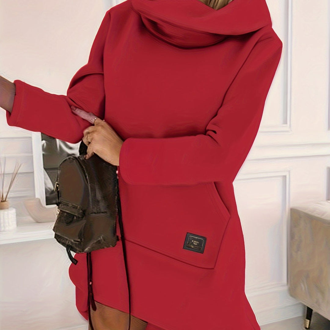 Womens Sweatshirt Dress Classic Crew Neck