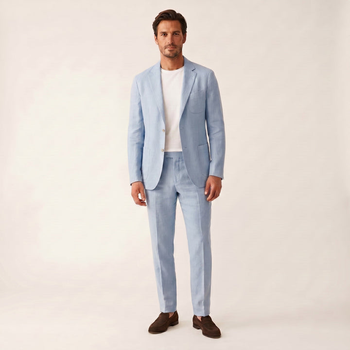 Caleb | Men's Linen Summer Blazer - Sky Blue