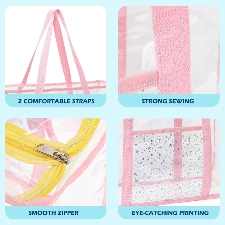 Extra Large Clear Mesh Beach Tote Bag with Pockets