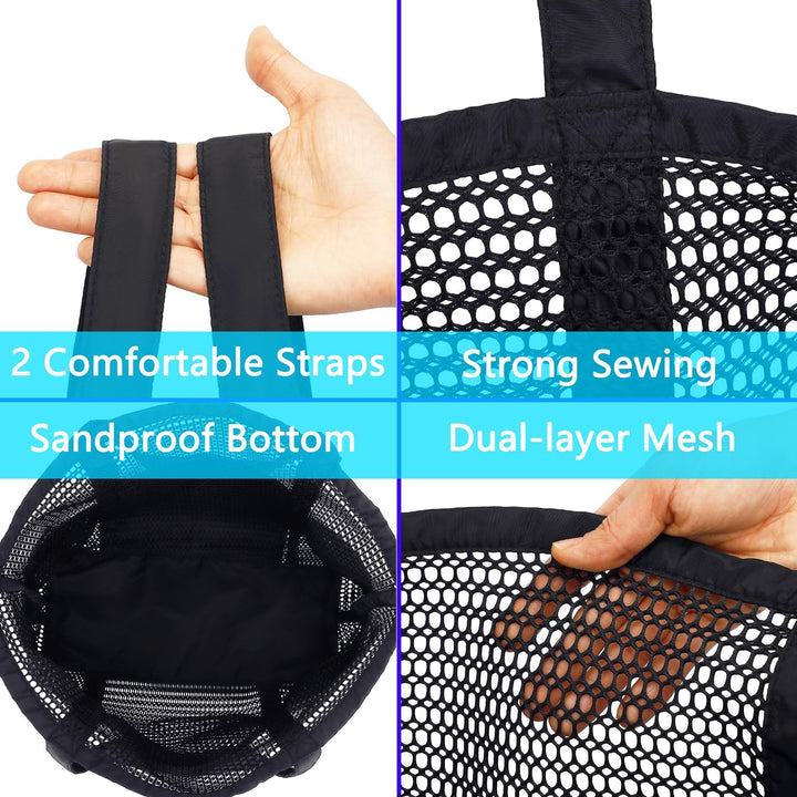 Extra Large Clear Mesh Beach Tote Bag with Pockets