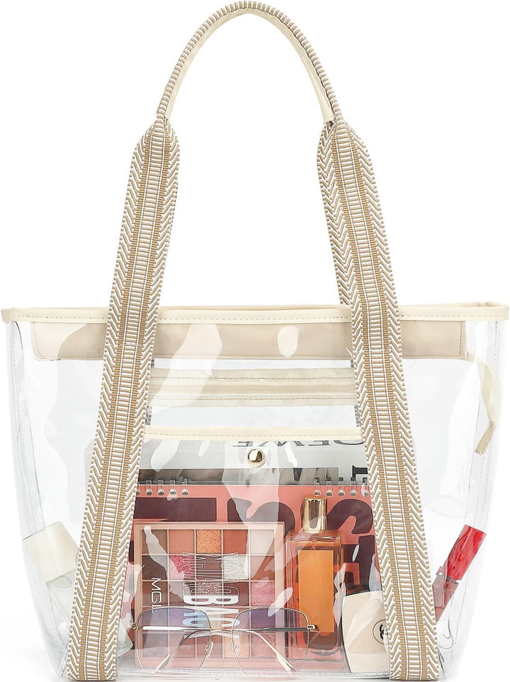 Extra Large Clear Mesh Beach Tote Bag with Pockets