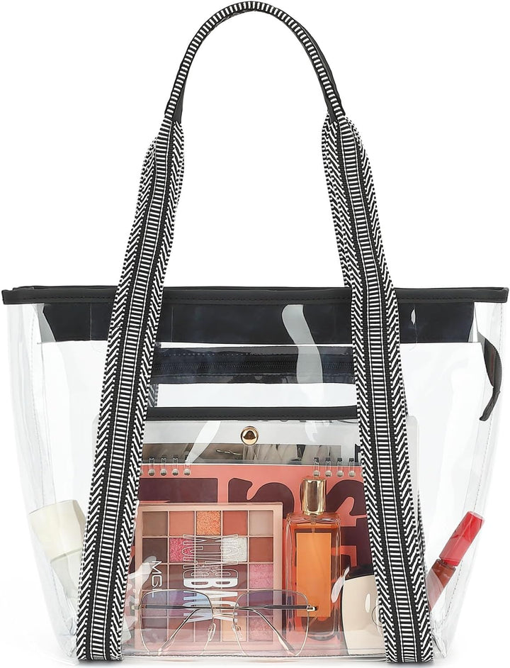 Extra Large Clear Mesh Beach Tote Bag with Pockets