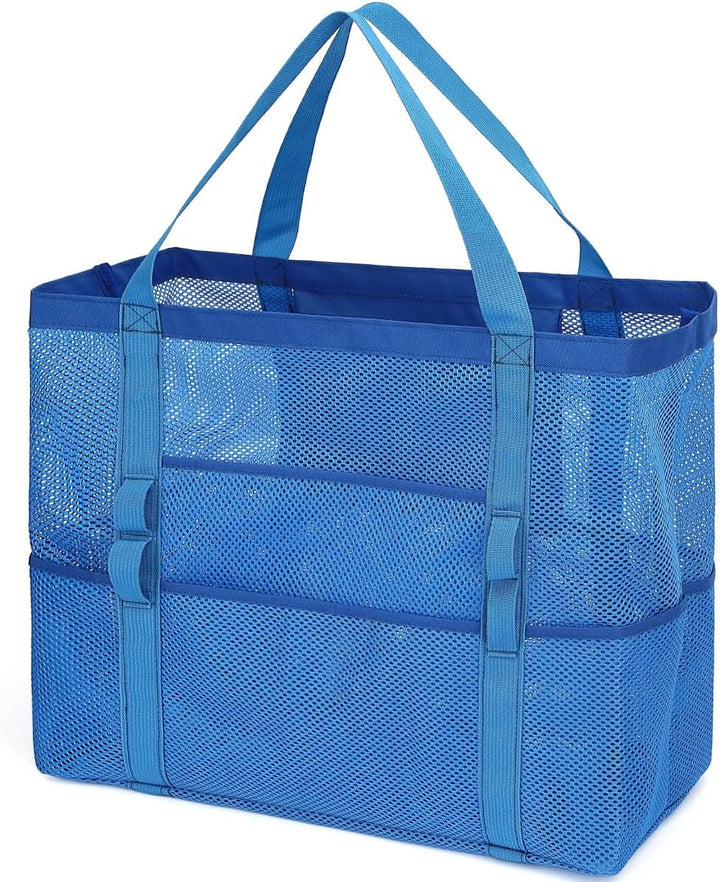 Extra Large Clear Mesh Beach Tote Bag with Pockets