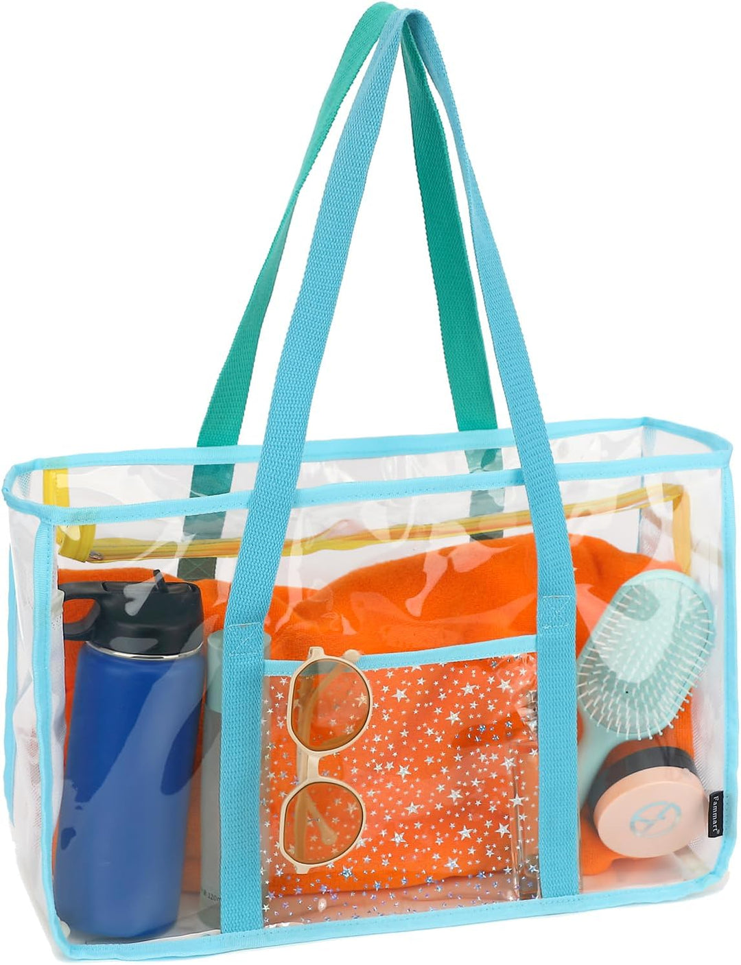 Extra Large Clear Mesh Beach Tote Bag with Pockets