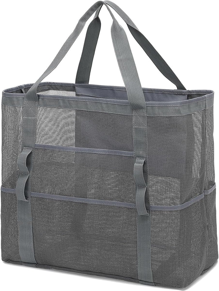 Extra Large Clear Mesh Beach Tote Bag with Pockets