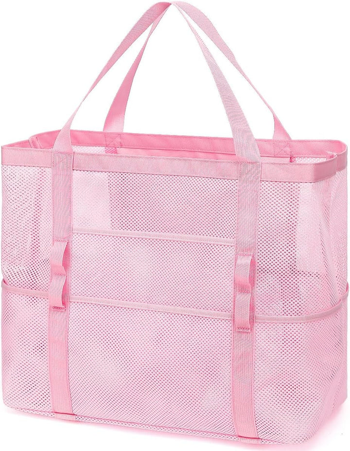Extra Large Clear Mesh Beach Tote Bag with Pockets
