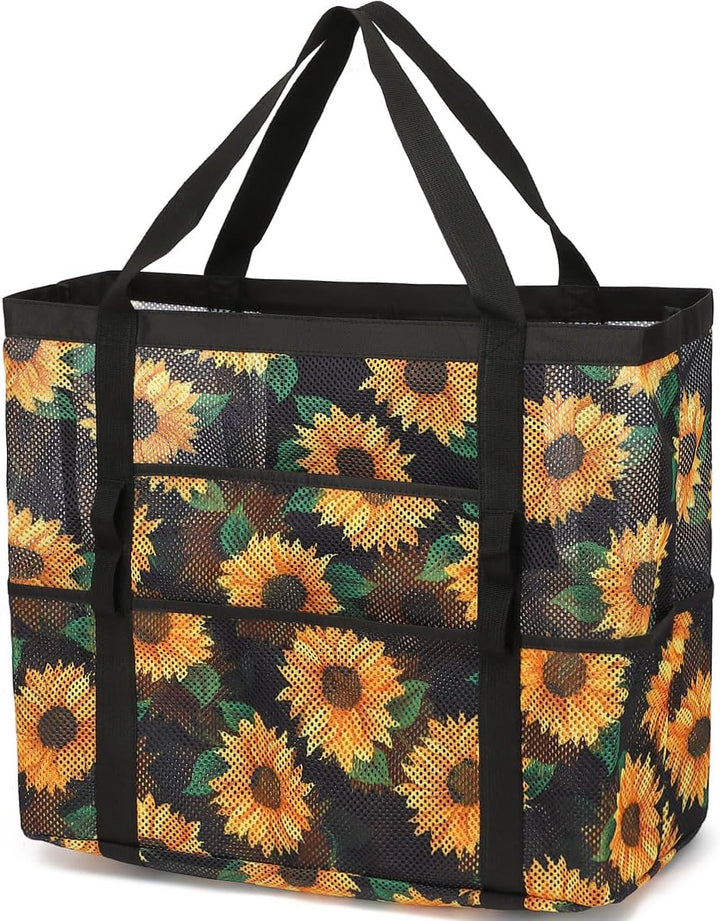 Extra Large Clear Mesh Beach Tote Bag with Pockets