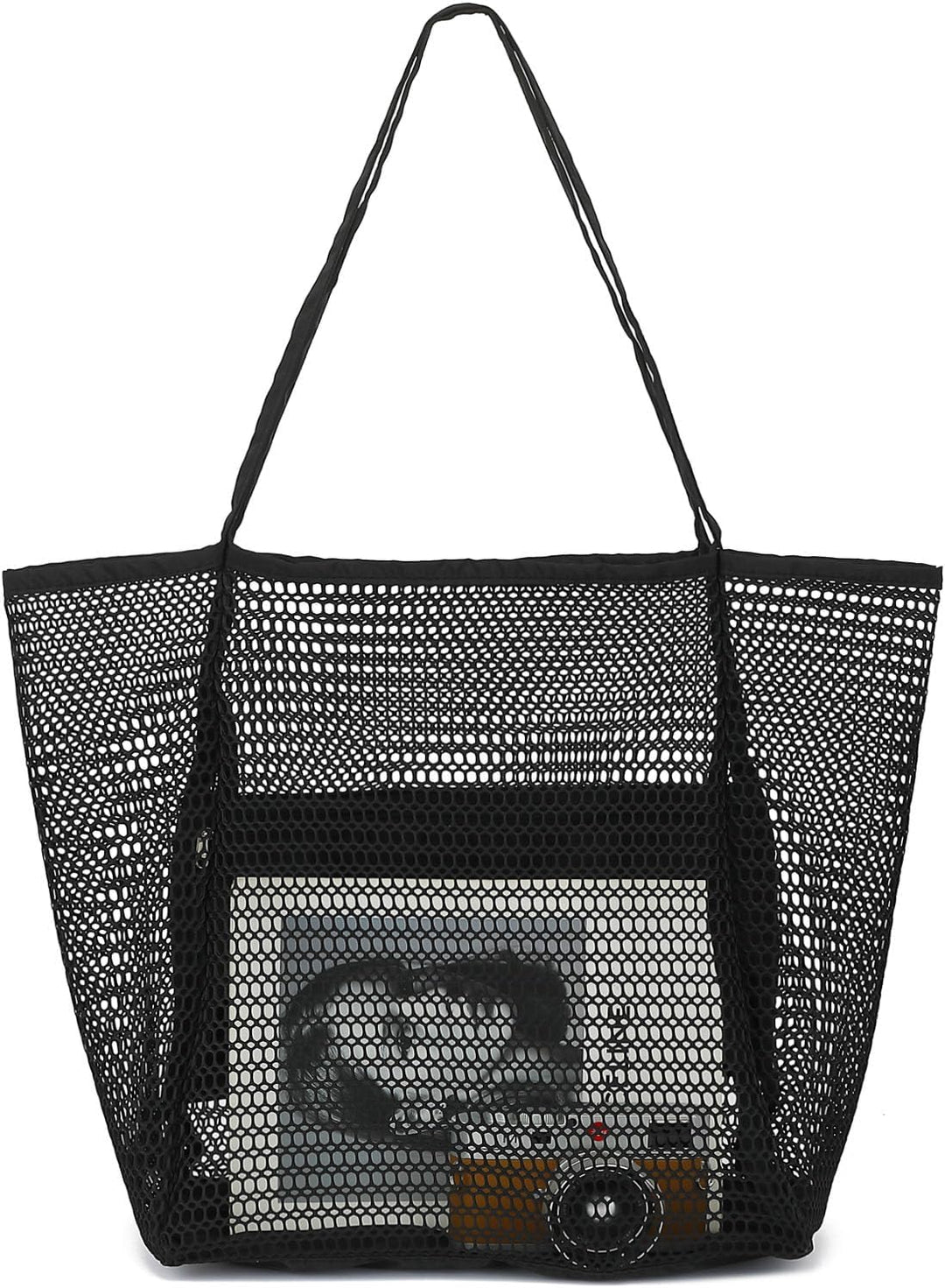 Extra Large Clear Mesh Beach Tote Bag with Pockets