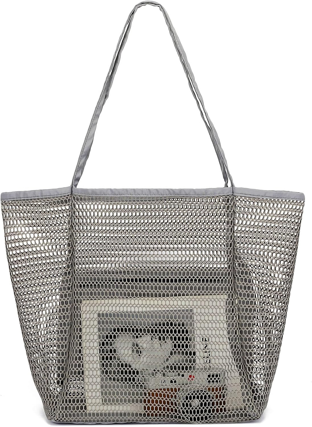 Extra Large Clear Mesh Beach Tote Bag with Pockets