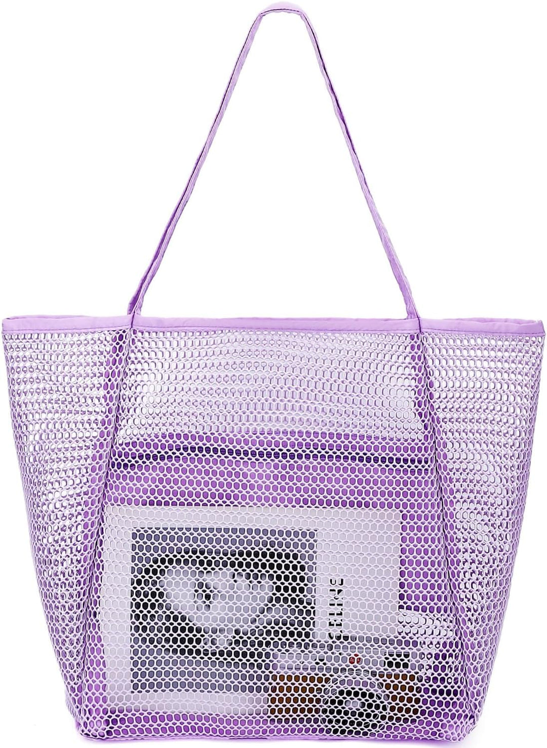 Extra Large Clear Mesh Beach Tote Bag with Pockets