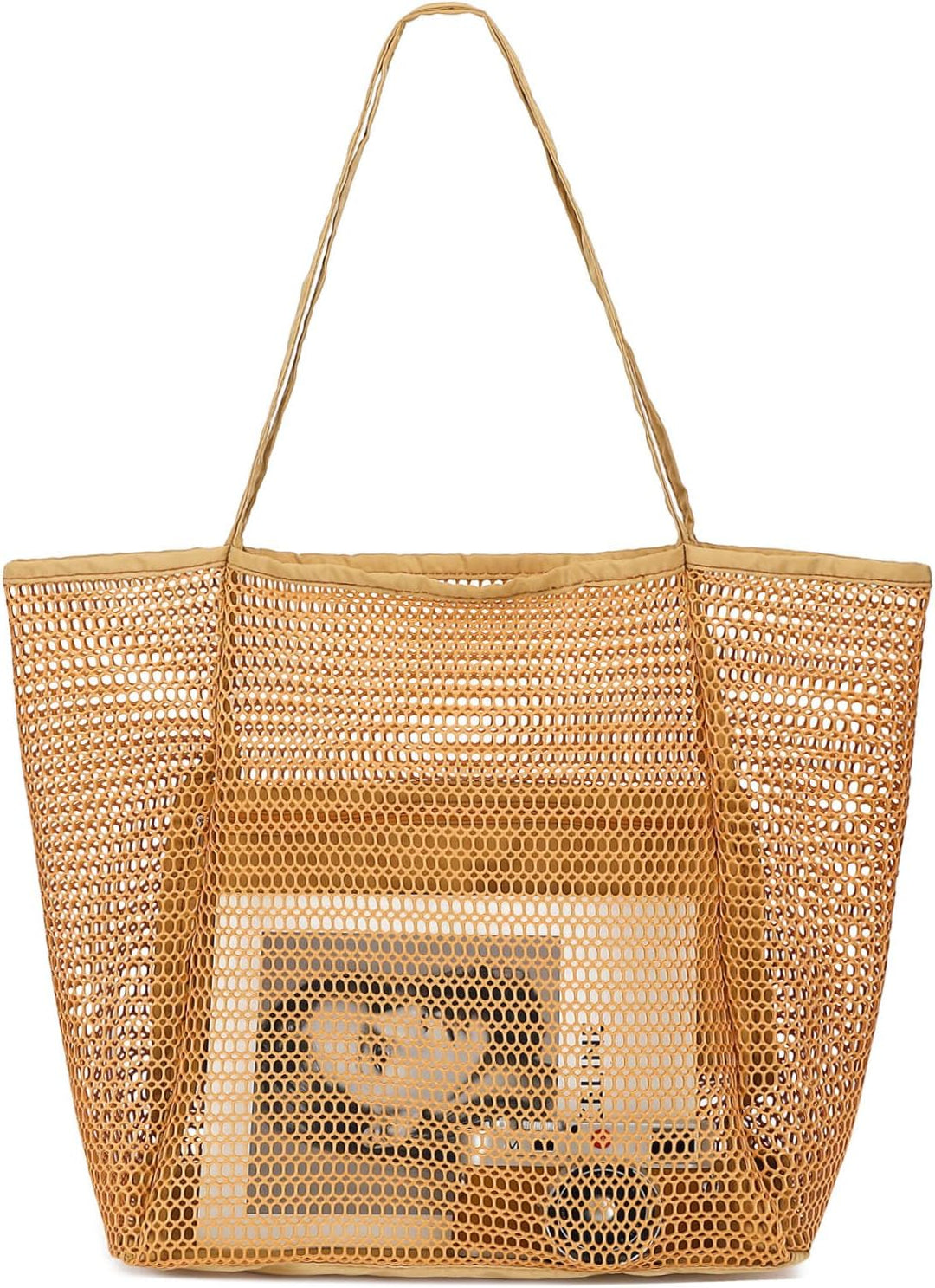 Extra Large Clear Mesh Beach Tote Bag with Pockets