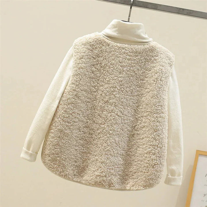Womens Lightweight Fleece Vest Soft Teddy with Pockets