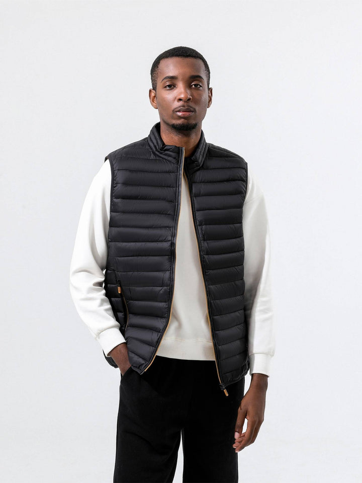 Mens High-Collar Gilet Lightweight Sleeveless Vest - BritishMode