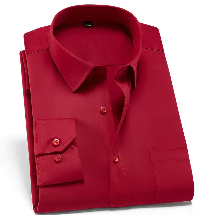 Mens Stretch Shirt Wrinkle-Resistant Comfortable Fit